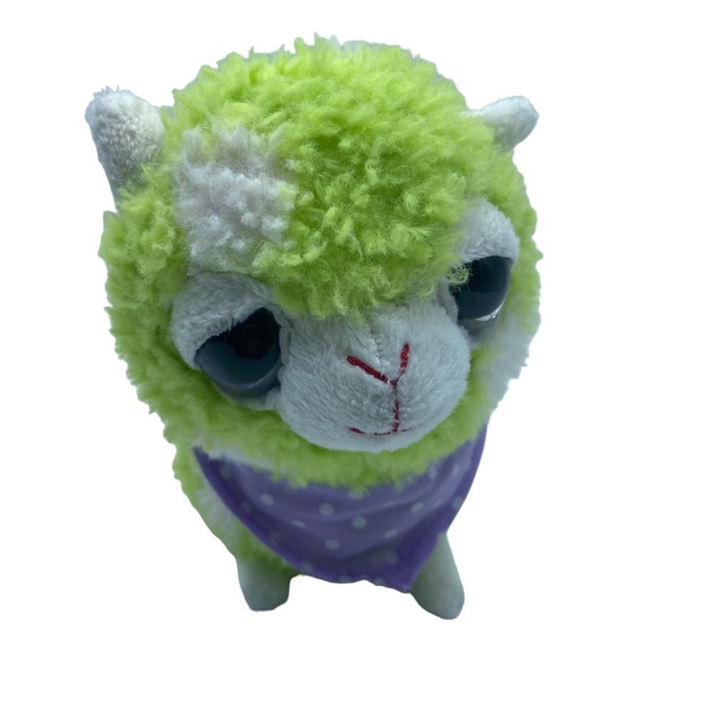 Applause SAPASTEL Llama Lime Green Polka‎ Dot Plush Stuffed Animal Toy 8"